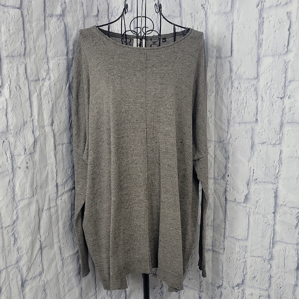 CAbi  Heather‎ Gray Oversized Pullover Knit Sweater Medium